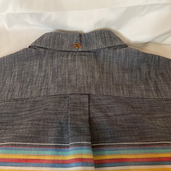 Vans Small Men's Gray Rainbow Stripe Southwestern Shirt, Van Doren Series - Picture 6 of 7